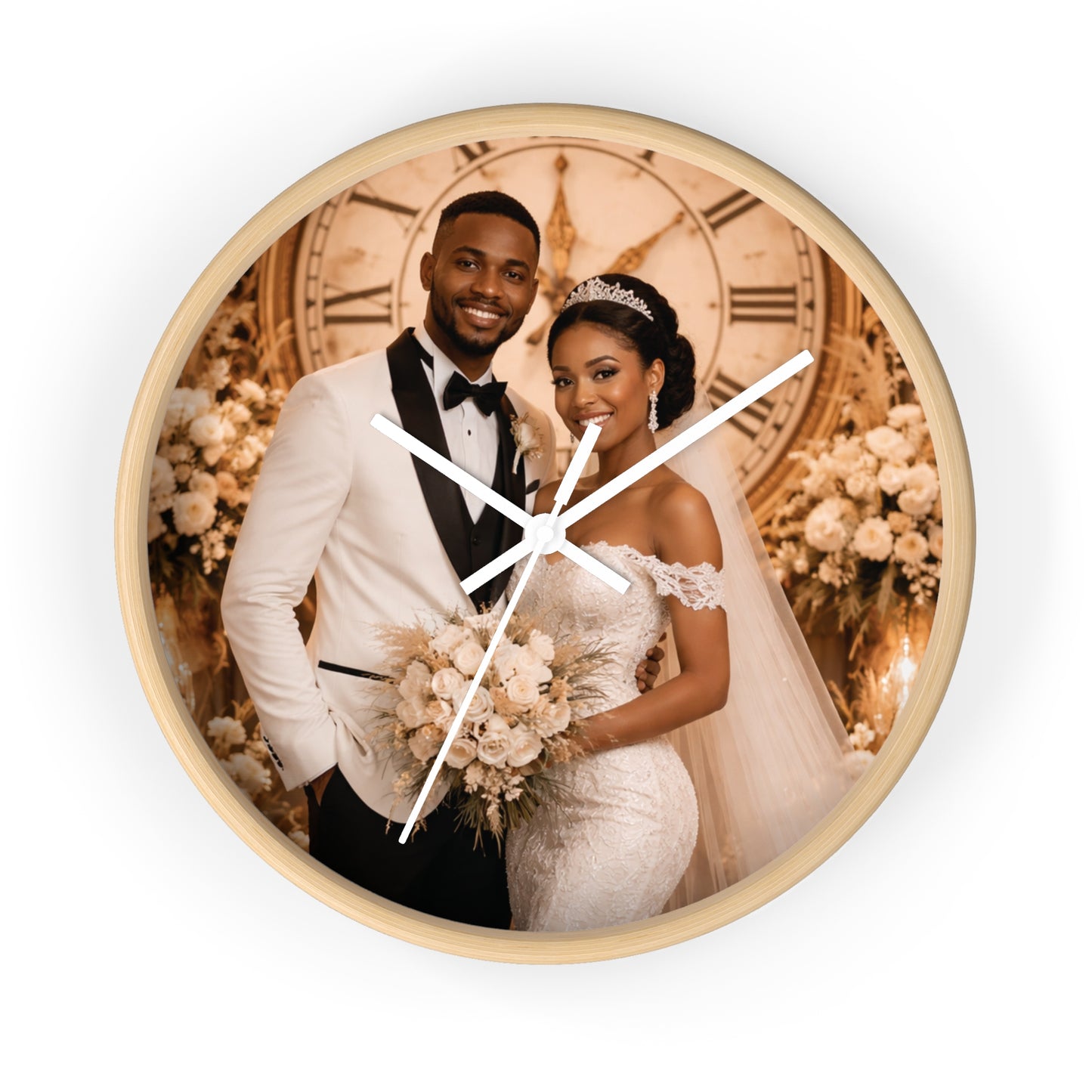 Personalized Wedding Photo Wall Clock Couple Keepsake