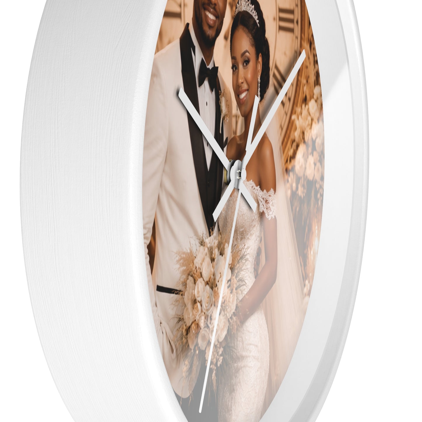 Personalized Wedding Photo Wall Clock Couple Keepsake