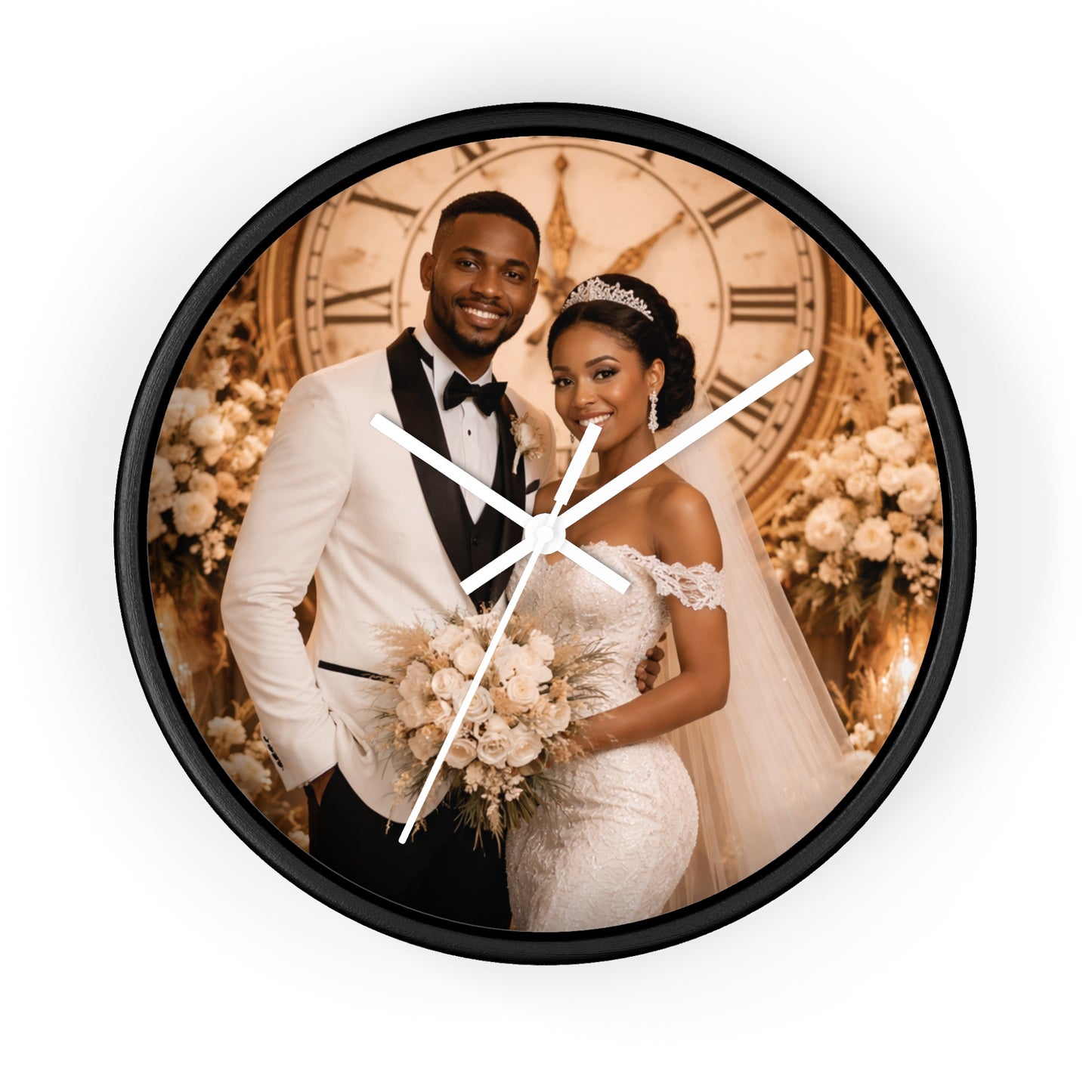 Personalized Wedding Photo Wall Clock Couple Keepsake