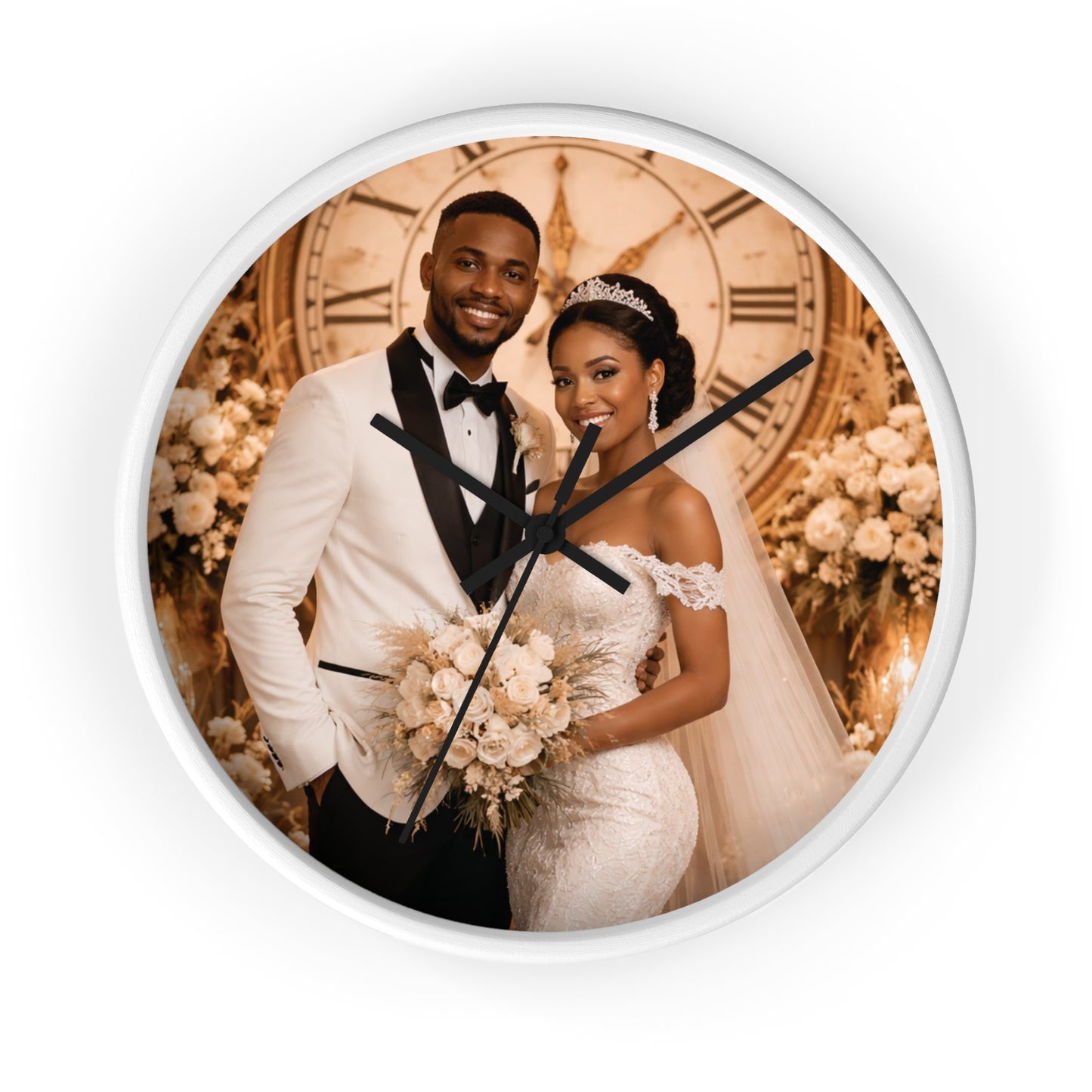 Personalized Wedding Photo Wall Clock Couple Keepsake