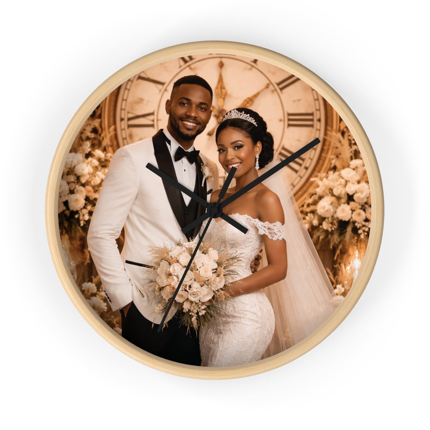 Personalized Wedding Photo Wall Clock Couple Keepsake