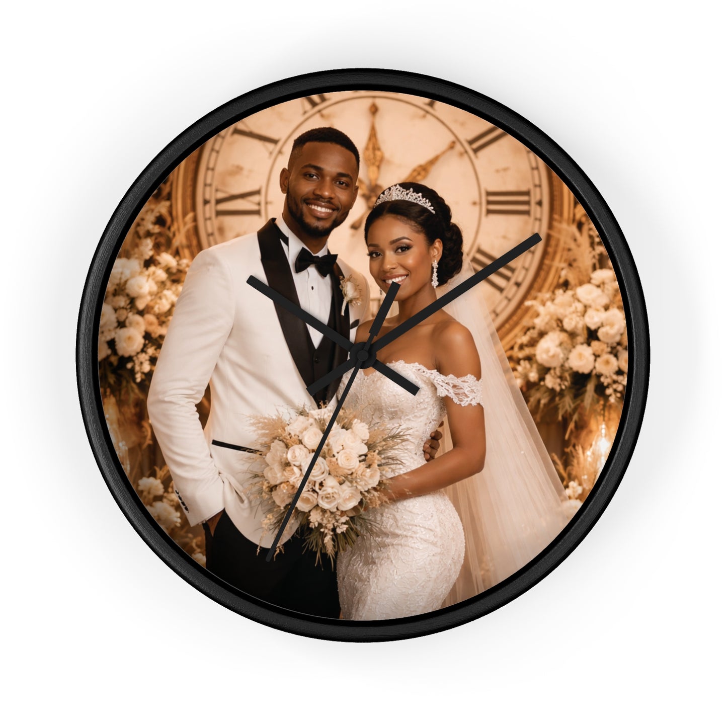 Personalized Wedding Photo Wall Clock Couple Keepsake